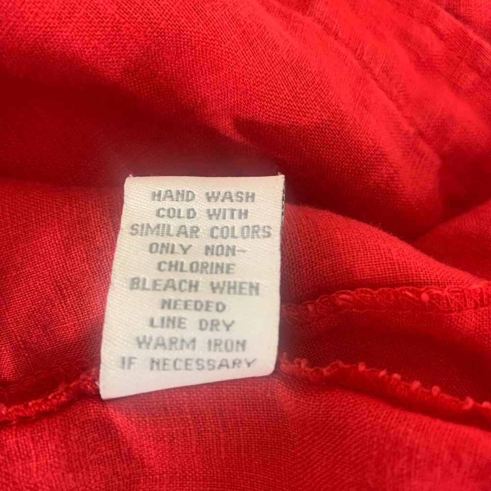 Dressbarn Woman Red 100% Linen Button Down Shirt Plus Size 18/20W Relaxed Fit - Picture 7 of 8